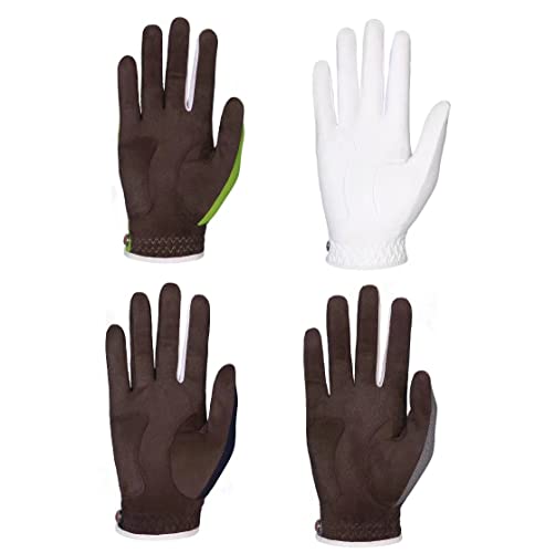 Simple Symbol Men's Raingrip Golf Glove Four Pack(One White+One Navy Blue+One Green+One Grey) Four Color Combinations,Each Color One,Hot Wet Weather Comfort, Left Hand Right Hand(S,Right) #TOP1