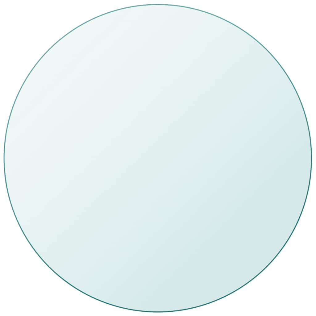 vidaXL Table Top Tempered Glass Round 80 cm