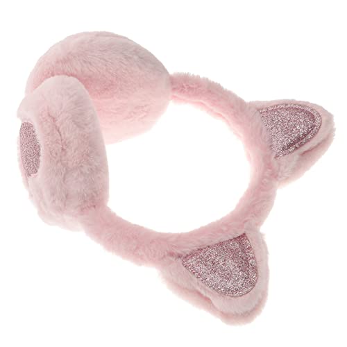 Orejeras de gato para el invierno de peluche gris Holibanna