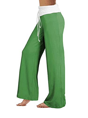 Image of iChunhua Women's Comfy Stretch Floral Print Drawstring Palazzo Wide Leg Lounge Pant