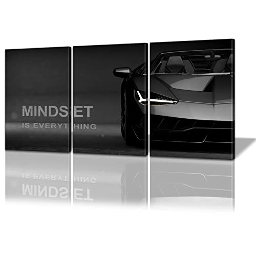 Motivational Canvas Wall Art Lamborghini Posters Prints Entrepreneur Bundle Set 3 Pieces Inspirational Wall Art Decorations Mindset Is Everything (48" W x 24" H, young-mindset)… by BWSPACE - Used condition - US$55.09