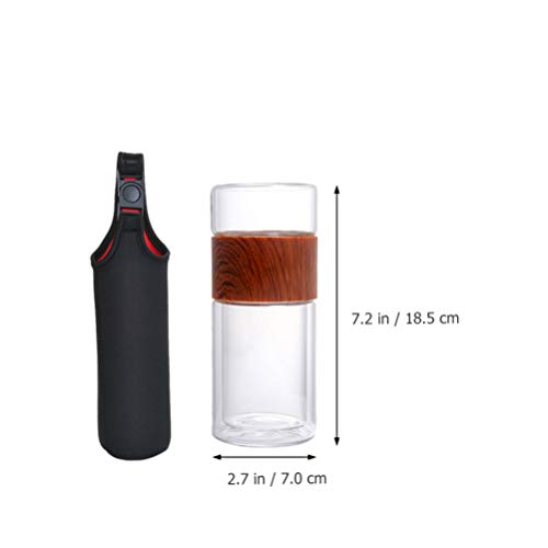 Yardwe Infusor de Chá de Vidro Copo de Chá Copo de Vidro de Alta Temperatura Garrafa de Chá Infusor