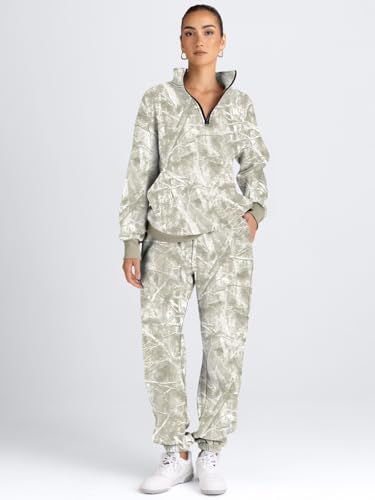 Image of AUTOMET Women's Sweatsuits 2 Piece Outfits Lounge Sets | Cozy Airport Outfits,Casual Sweat Sets for Fall and Winter,Half Zip Pullover and Baggy Sweatpants with Pockets