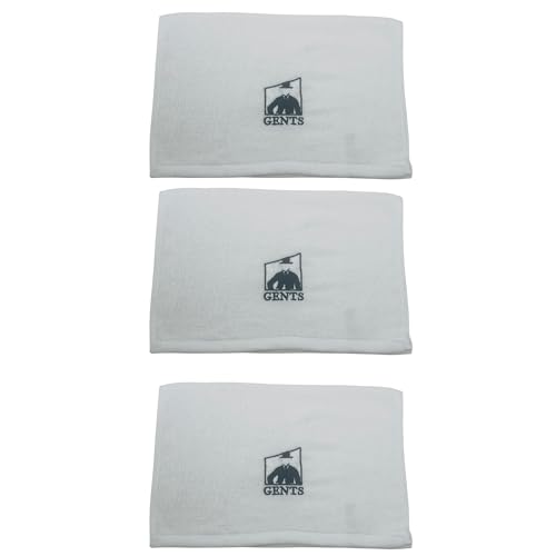 G.B.S Gents Barbershop Steam Towel – 100% Cotton Pre-Shave Hot Towel for Men, Soft & Super Absorbent Spa Washcloth – 12” x 16” Reusable Quick-Dry (3, White)