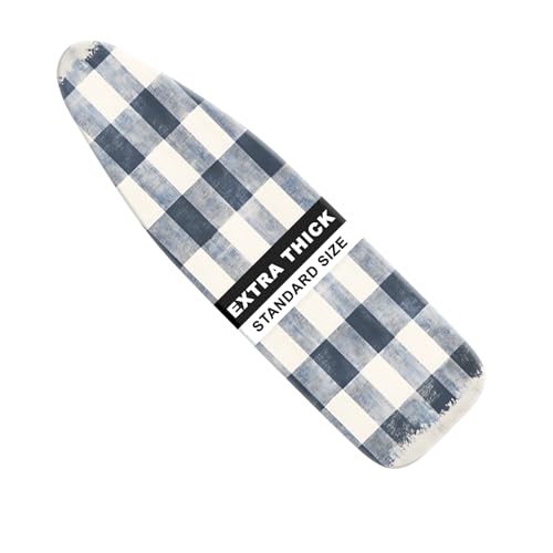 Image of Ironing Board Cover 15x54 Inch- Standard Cotton Cover with Strong Elastic Edge & Stain Resistant Surface (Grid, 15 inch x 54 inch)