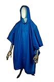 Gravidus Regenponcho Blau/Unisex - Regenschutz mit Druckknöpfe & Kapuze | Wandern, und weitere Outdoor Aktivitäten