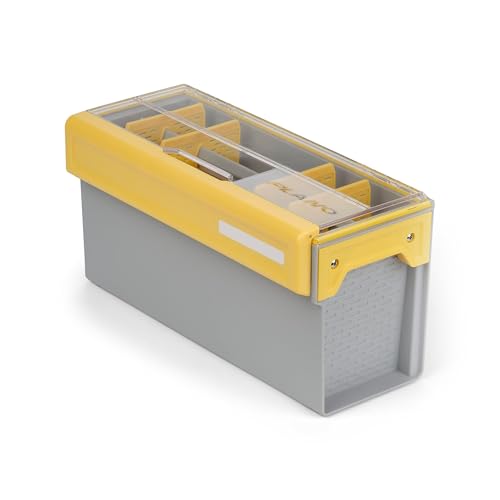 Image of Plano EDGE Premium Spinnerbait Tackle Utility Box, Clear and Yellow, Rust-Resistant Storage, Waterproof Tackle Tray Organizer for Buzz Baits, Swimbaits, and Crankbaits