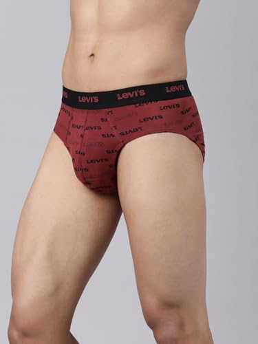 Image of Levi's 021 Brief for Men | Cotton Stretch Fabric | Printed Men's Underwear | Breathable | Anti-Roll Waistband | Extra Supportive Gusset | Functional Fly | Dual Layer 3D Pouch | Tagless | Pack of 3