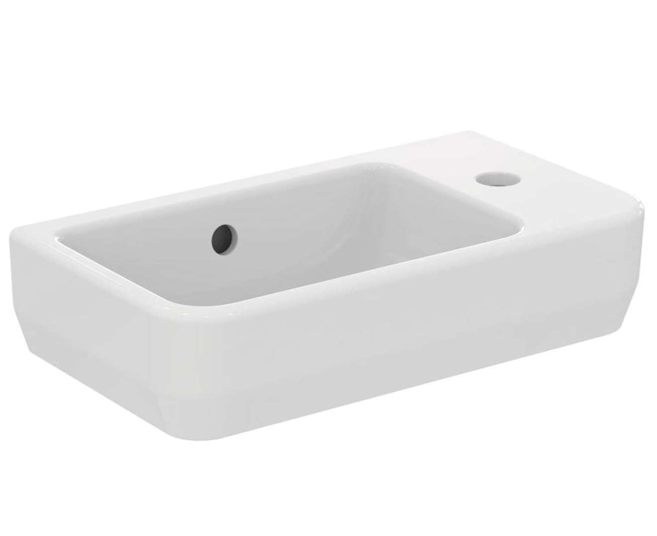 Ideal Standard - i.life S Lavamanos de 45 cm con poca profundidad a solo 25 cm. Columna para comprar por separado. Blanco