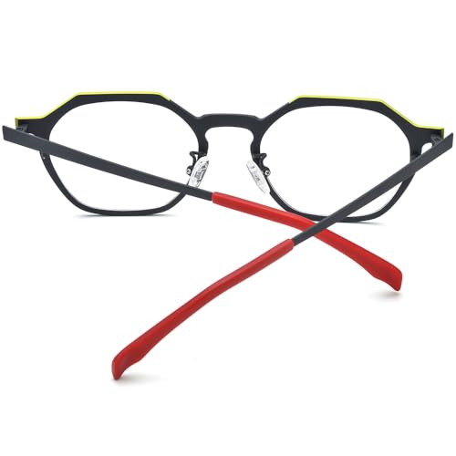 Image of FONEX Colorful Pure Titanium Glasses Frame Women Retro Round Eyeglasses