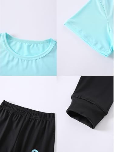 Image of Girls 4 Pieces Outfits Short Sleeve Printed Tee Tops and Pants Set 4-12Y