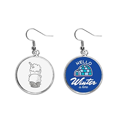 Pendientes de helado negros joyeria de gota contorno galleta invierno