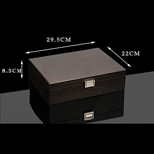 Joyero de madera para mujer ZYFSHA soporte para joyas y collares organizador rojo 5