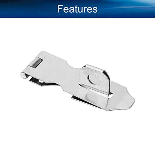 Image of Stainless Steel Padlock Hasp 2.89 inch Length Hasp Staple Padlock Latch with Screws for Furniture Window Cabinet Drawer Closet Silver Tone 1pcs
