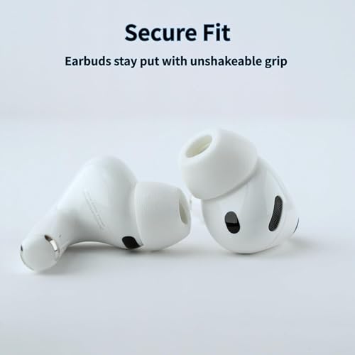 Image of Comply TrueGrip MAX | Premium Memory Foam Replacement Earbud Tips for Apple AirPods Pro Gen 3 | Long Lasting Comfort, MAX Durability, Secure Fit, Superior Noise Isolation| White (S /M /L) (3 Pairs)