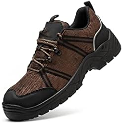 Ventilador Industrial Para Granja VOSMII Botas de trabajo zapatillas de trabajo zapatos indestructibles zapatos industriales antiestáticos zapatos de seguridad de trabajo con punta de acero para hombres botas de trabajo a prueba de