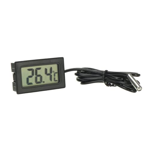 DollaTek Thermomètre Digital LCD Moniteur de température avec sonde externe Pour Réfrigérateur Congélateur Réfrigérateur Aquarium -Black