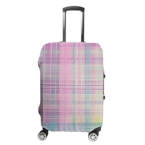 Travel Luggage Cover Elastic Suitcase Cover Plaid Art Pattern Luggage Cover Anti-Scratch Suitcase Protector Washable Dustproof Baggage Cover Fits 18-32 Inch Luggages M