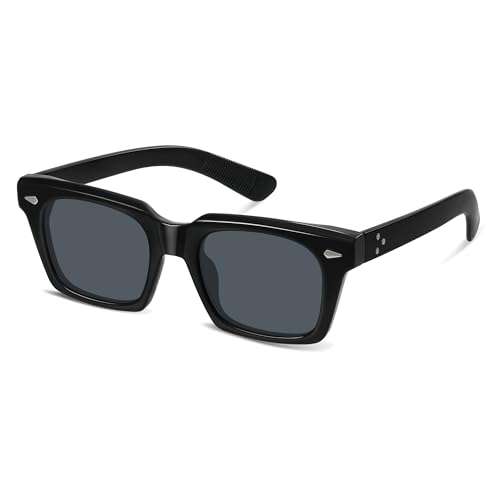 Classic Square Sunglasses for Women, Black Sunglasses for Women Trendy, Ladies Sun Glasses for Vacation Driving Beach