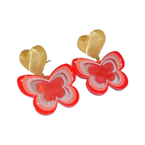 Boucles d'oreilles papillon acrylique bijoux tendance été femme