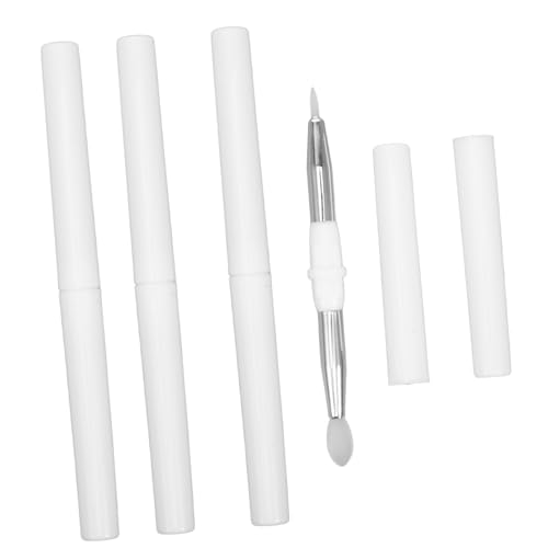 HAPINARY 4pcs Silicone Lip Brush Set Portable Lip Applicators for Women Makeup Tools Gentle Silicone Heads for Lipstick Lip Gloss Eye Shadows