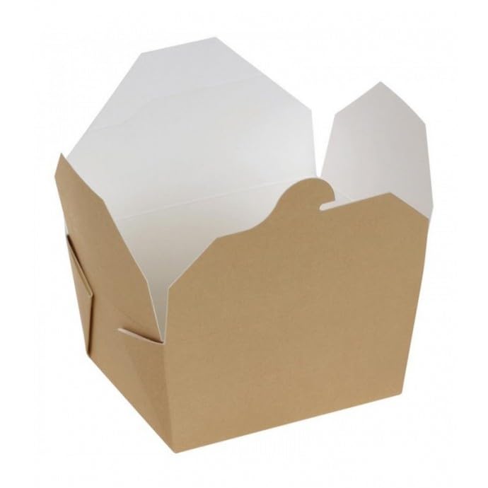 Genérico Caja de Comida para Llevar, Kraft revestimiento PLA, 800ml, 11x9x6,5cm, 260 Unidades