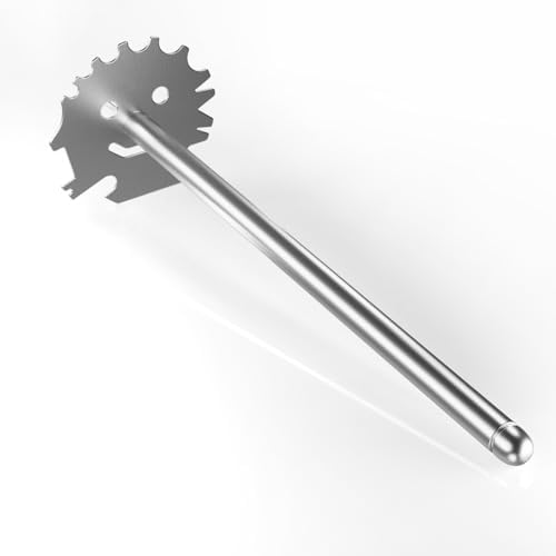 DPZM Stainless Steel BBQ Grill Scraper with 16.5'' Long Handle, Grill Brush Bristle Free for Outdoor Grill, Outdoor Clean Tool Gadgets Stocking Stuffers Grill Gifts for Men, Dad, Husband, Boyfriend