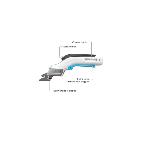 Ciseaux électriques BLACK+DECKER 4V MAX sans fil rechargeable USB blanc - 4