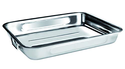 Ibili 651440 - Rustidera Clásica Inox con asas metálicas abatibles 40x28x7 cm