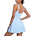 Cecinlyn Womens Tennis Dress Built in Shorts Athletic Dress with Pockets for Golf Workout Active,Blue,M