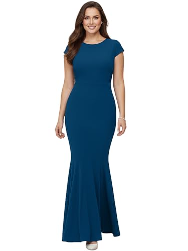 KOH KOH Womens Long Cap Short Sleeve Formal Sexy Evening Prom Cocktail Bridesmaids Wedding Party...