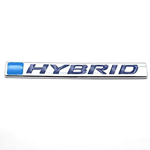 Image of 2Pc Hybrid Emblem 3D Metal Badge Door Rear Tailgate Decal Sticker Nameplate Logo Fits Universal car Truck (Chrome Blue)