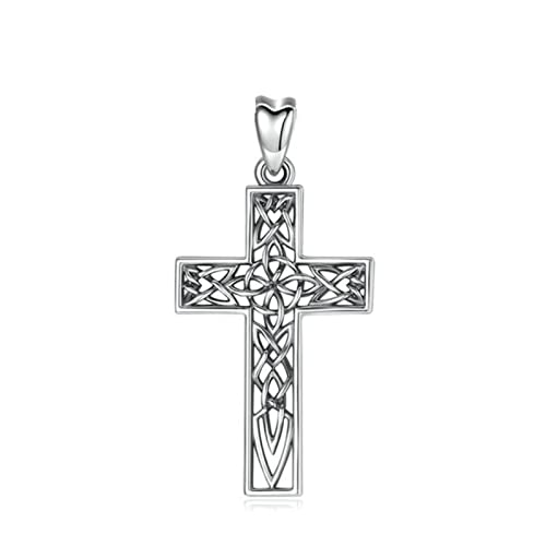 Bijoux femmes noeud celtique argent collier pendentif croix tendance
