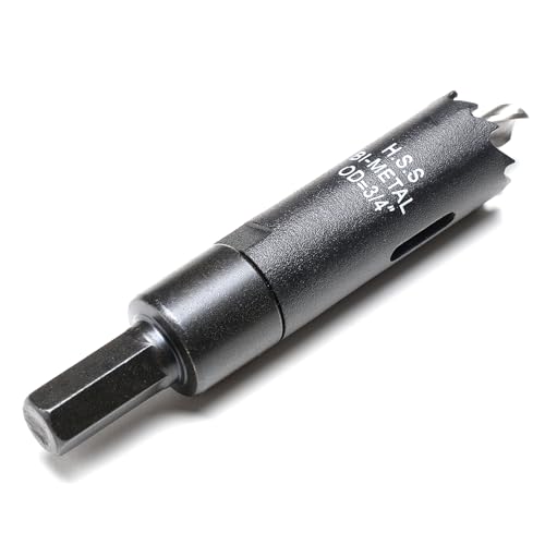 3/4 inch Hole Saw for Metal and Plywood Bi-Metal Circular Wood Drill Bit Cutting 1.75 Deep with Hex Shank for Drywall Fiberglass Plasterboard Acrylic and Sheet Steel
