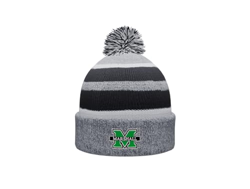 Sport Your Gear Marshall Thundering Herd Prime Cuffed Fold Over Pom Pom Winter Knit Hat Beanie Alternate