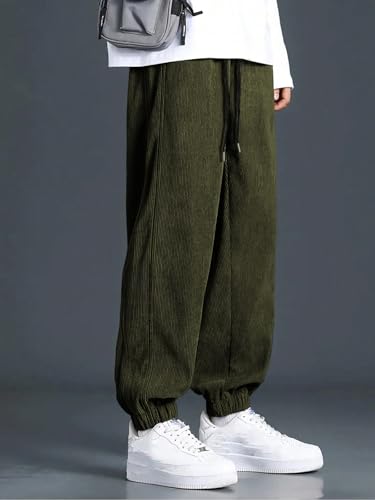Image of GRECIILOOKS Men's Cotton Cargo Track Pants - Loose Fit Joggers for Men | Korean Style Travel & Lounge Wear with Pockets (Available in Plus Size)