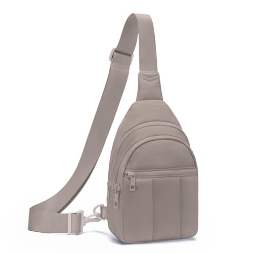 Image of Viverte Quilted Puffer Crossbody Bags for Girls Gifts for Teen Girls Sling Bag Lightweight Cross Body Bubble Purse Shoulder Bag for Travel (Dark Gray)