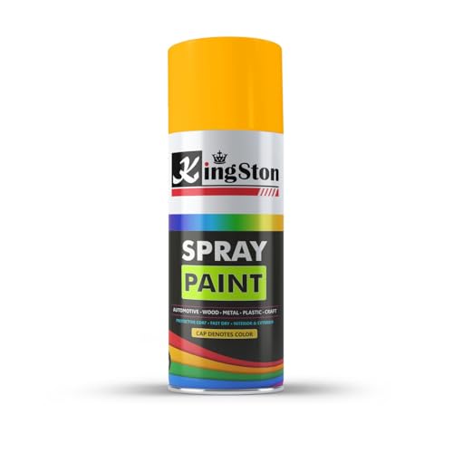 Image of Kingston Acrylic Spray Paint for Metal, Wood, Wall & Plastic, Multi-Surface DIY Paint, Quick Dry, Neon Orange Finish, 400ml Can, 1 Pc