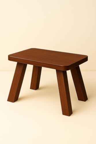 Image of SBF Furniture Mini Flower Side Table, 30 cm, Matte Finish, Modern Minimalist Design, 3 Angled Legs (4P Brown Stool)