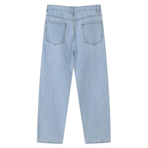 Stacked Jeans Men Baggy Ripped Straight Leg Destroyed Denim Pants with Pockets Casual Trousers Hip Hop Streetwear3