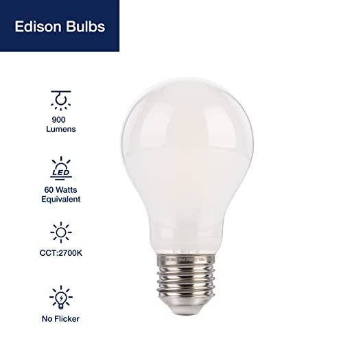FLSNT Dimmable E27 Screw Bulb, A60 LED Filament Edison Screw in Light Bulbs, 7W (60W Equivalent) - Image 3