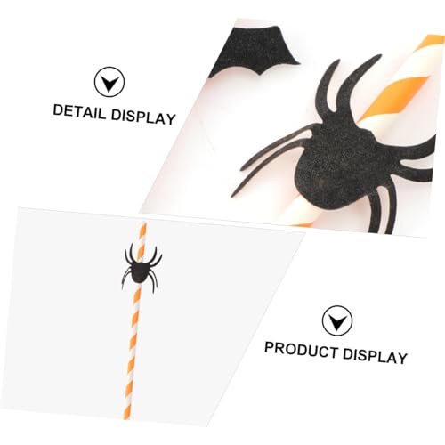 Yardwe 50 unidades pitillos de papel para Halloween miniatura 3