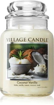 Village Candle - candela profumata cocco e vaniglia – barattolo grande in vetro – doppio stoppino – fragranza dolce e cremosa per la casa