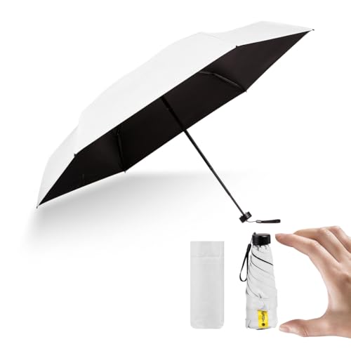 【2026新登場】 日傘 折りたたみ傘 UVカット 遮光 遮熱 晴雨兼用 超軽量 コンパクト 紫外線遮断 日焼け防止 耐風撥水 梅雨対策 携帯便利 収納ポーチ付き メンズ レディース 男女兼用 母の日 父の日 プレゼント (白)