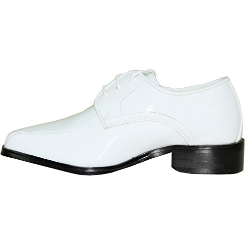 Image of VANGELO Men Dress Shoe TAB and Tux Oxford Formal Tuxedo for Prom Wedding Uniform Medium and Wide Width Black Grey Ivory White Patent