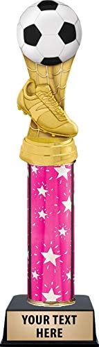 Crown Awards Soccer Trophy for Kids Engraving Included, Personalized Pink MVP Soccer Trophies Prime