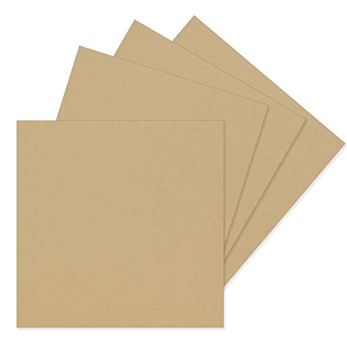 Pack of 50 Single Cards, Square, 15 x 15 cm, Caramel Brown, 240 g/m², Blank, for Postcards and Crafts Made of Clay Craft Card