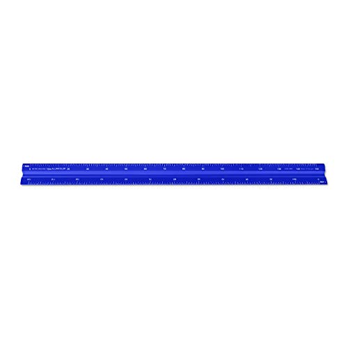 Image of Alumicolor Aluminum Architect Metric Solid Drafting Scale, 30 Centimeter, Blue