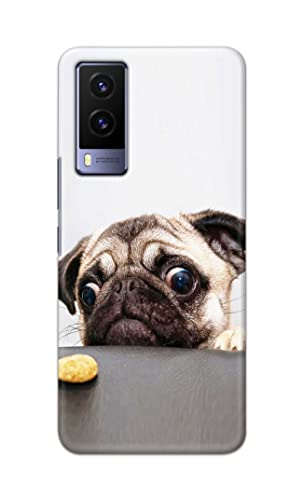 Image of PRINTFIDAA� Printed Hard Back Cover Case for Vivo V21e 5G Back Cover (Pug Dog) -2808