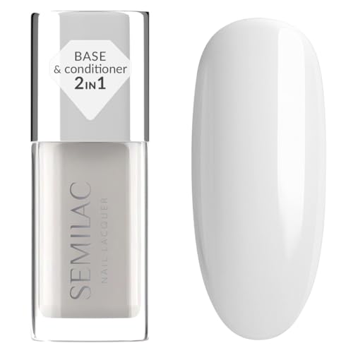 Semilac Base Smoothing de 9 ml – Capa base alisadora para esmalte de uñas clásico, nivelador, fortalecedor y autonivelante